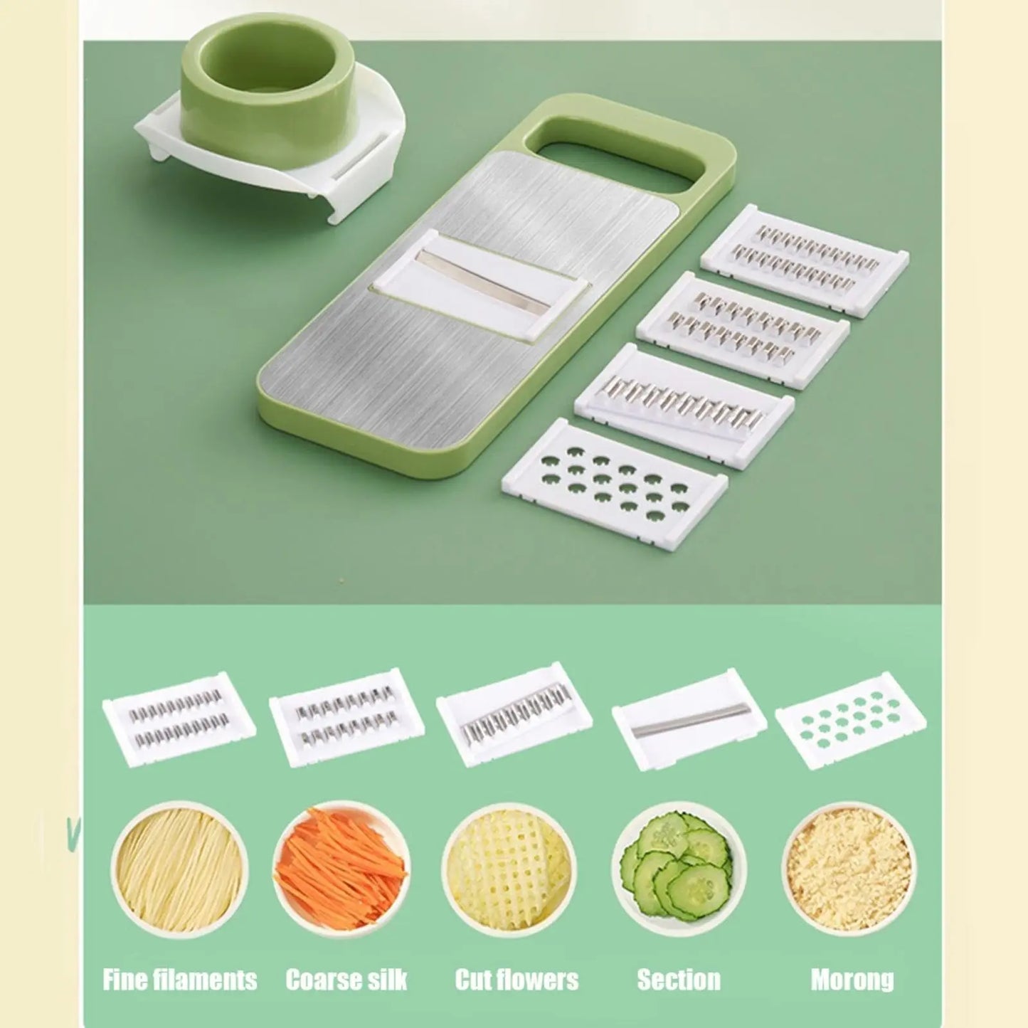 12-In-1 Multi-Functional Vegetable Chopper Carrots Potatoes Manually Cut Shred Slicer Radish Grater Kitchen Tools Vegetable Cutter For Hotel/Commercial